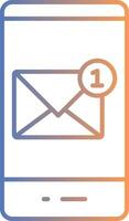 New Message Line Gradient Icon vector