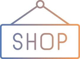 Shop Sign Line Gradient Icon vector