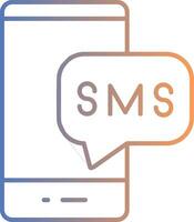 icono de degradado de línea de sms vector