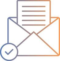 Open Email Line Gradient Icon vector
