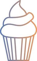 icono de gradiente de línea de cupcake vector