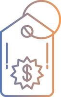 Price Tag Line Gradient Icon vector
