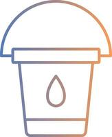 Water Bucket Line Gradient Icon vector