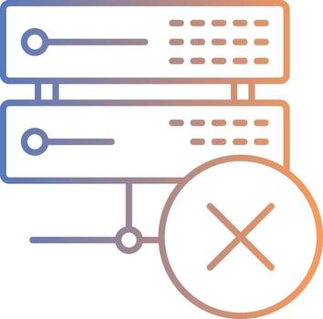 Eliminar datos línea degradado icono vector