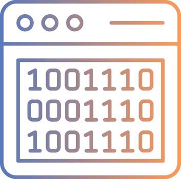 Binary Code Line Gradient Icon vector