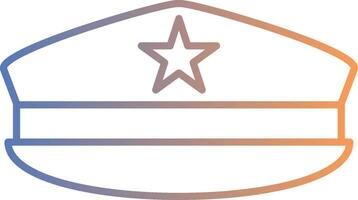 Military Hat Line Gradient Icon vector