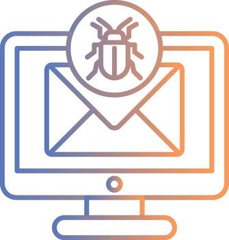 Debug Line Gradient Icon vector