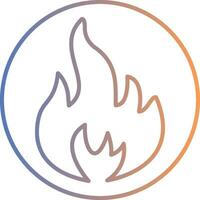 Flame Line Gradient Icon vector