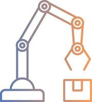 Robotic Arm Line Gradient Icon vector