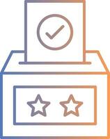 icono de gradiente de línea de cuadro de votación vector