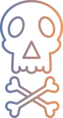 Skull Line Gradient Icon