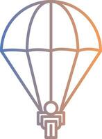 Parachuting Line Gradient Icon vector