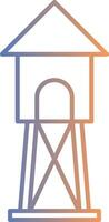 Watchtower Line Gradient Icon vector