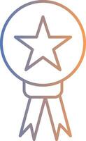 Star Medal Line Gradient Icon vector