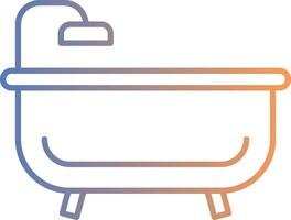 Bath Tub Line Gradient Icon vector