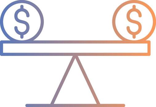 Leverage Line Gradient Icon vector