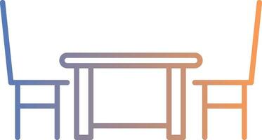 icono de gradiente de línea de mesa de comedor vector