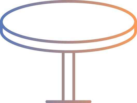 Round Table Line Gradient Icon