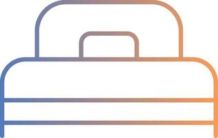 Single Bed Line Gradient Icon vector