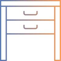Side Table Line Gradient Icon vector