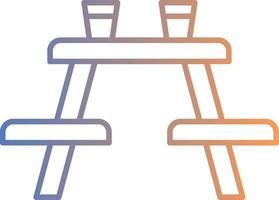 Picnic Table Line Gradient Icon vector