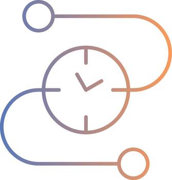 Time Line Line Gradient Icon vector