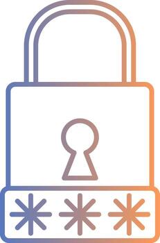 Passcode Line Gradient Icon vector