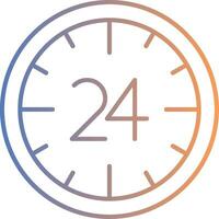 24 Hours Line Gradient Icon vector