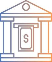 Cash Withdraw Line Gradient Icon vector
