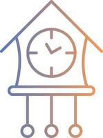 Cuckoo Clock Line Gradient Icon vector