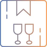 Fragile Line Gradient Icon vector