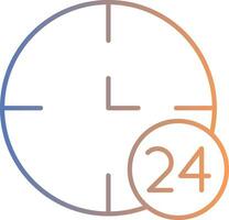 24 Hours Line Gradient Icon vector