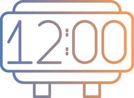 Digital Clock Line Gradient Icon vector