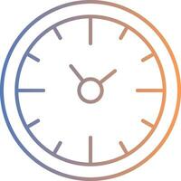 reloj hora línea degradado icono vector