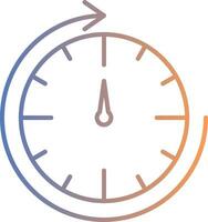 Round Clock Line Gradient Icon vector