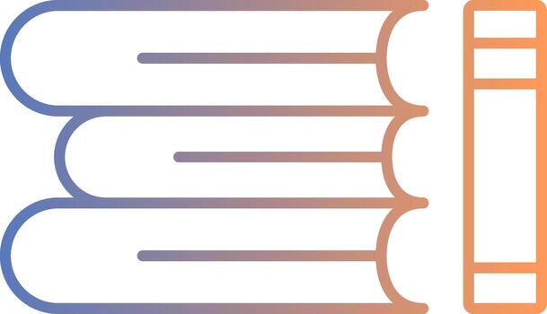 Book Stack Line Gradient Icon vector