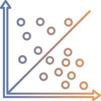 icono de gradiente de línea de gráfico de dispersión vector