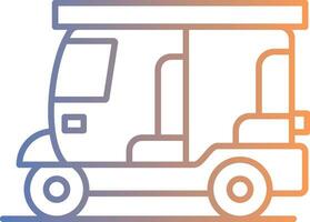 Rickshaw Line Gradient Icon vector
