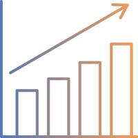 Bar Chart Line Gradient Icon vector