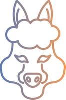 Alpaca Line Gradient Icon vector