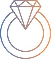 icono de gradiente de línea de anillo de diamante vector