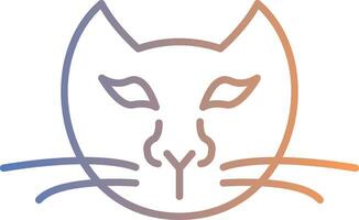 icono de gradiente de línea de gato vector