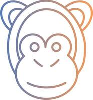 Monkey Line Gradient Icon vector