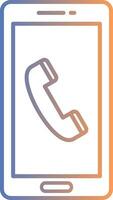 Phone Call Line Gradient Icon vector