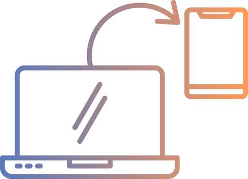 Connection Line Gradient Icon vector