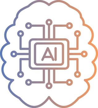 Artificial Intelligence Line Gradient Icon vector