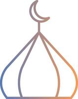 Mosque Domes Line Gradient Icon vector