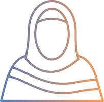 Moslem Woman Line Gradient Icon vector