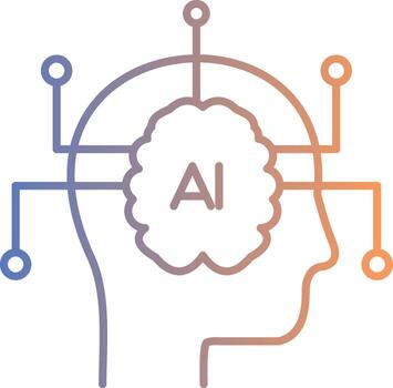 Artificial Intelligence Line Gradient Icon vector