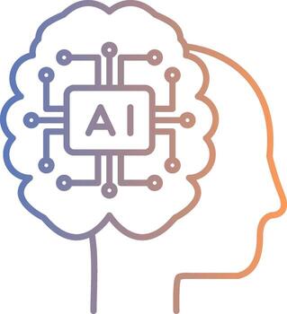 Artificial Intelligence Line Gradient Icon vector